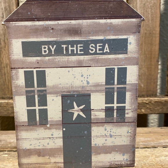 By The Sea Wood Sign, Beach House Decor For Tier Trays, Beach Tabletop Sign - Picture 6 of 11